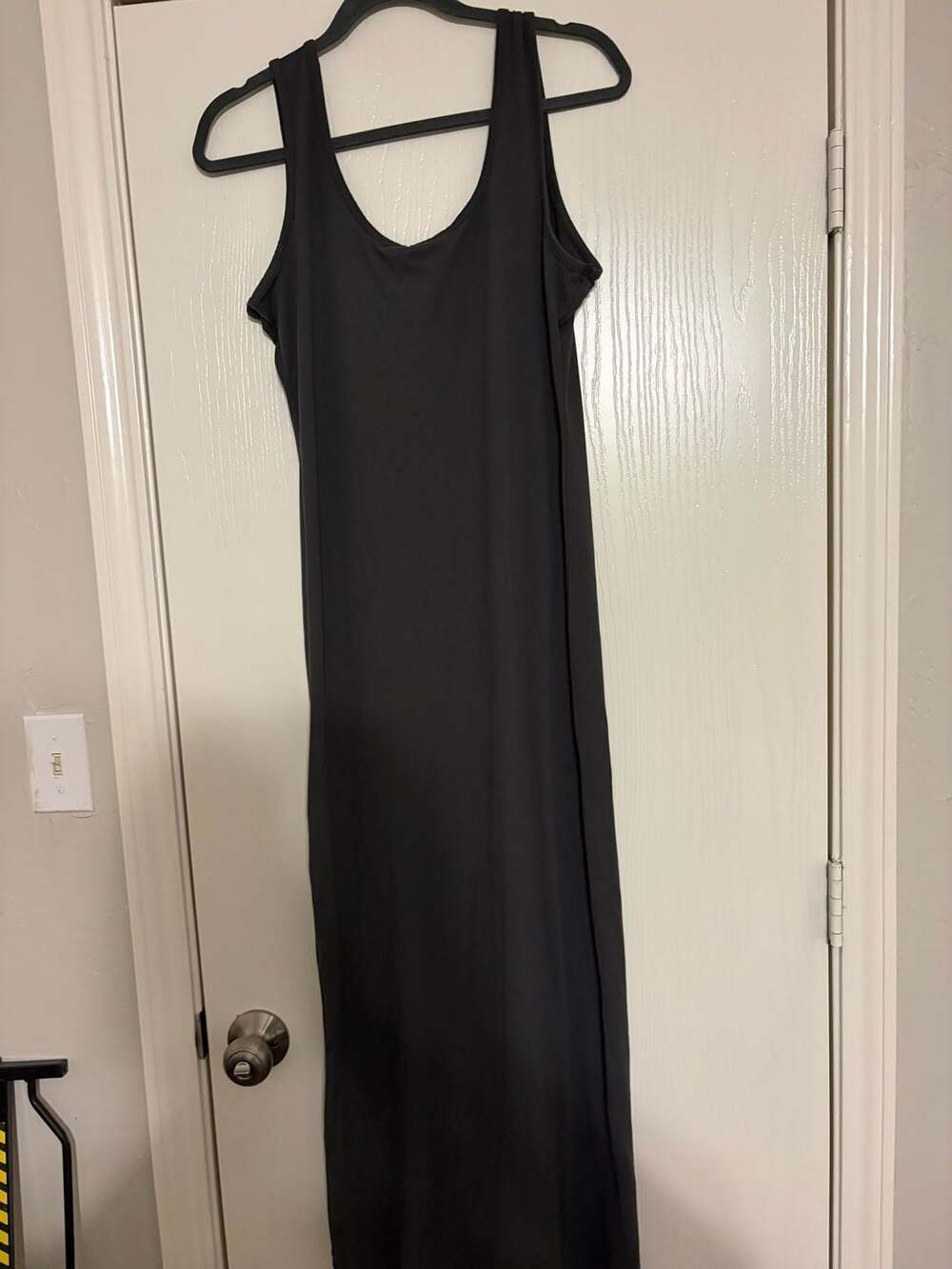 Zenana Maxi Dress Size XL Charcoal Sleeveless Scoop Neck
